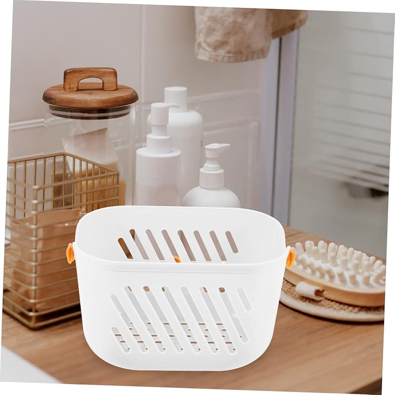 Zerodeko White Hanging Plastic Shower Basket Organizer Space Saving Portable Storage For Bathroom Kitchen - Image 5